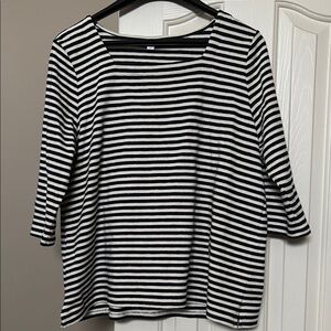 Black and White Striped Top